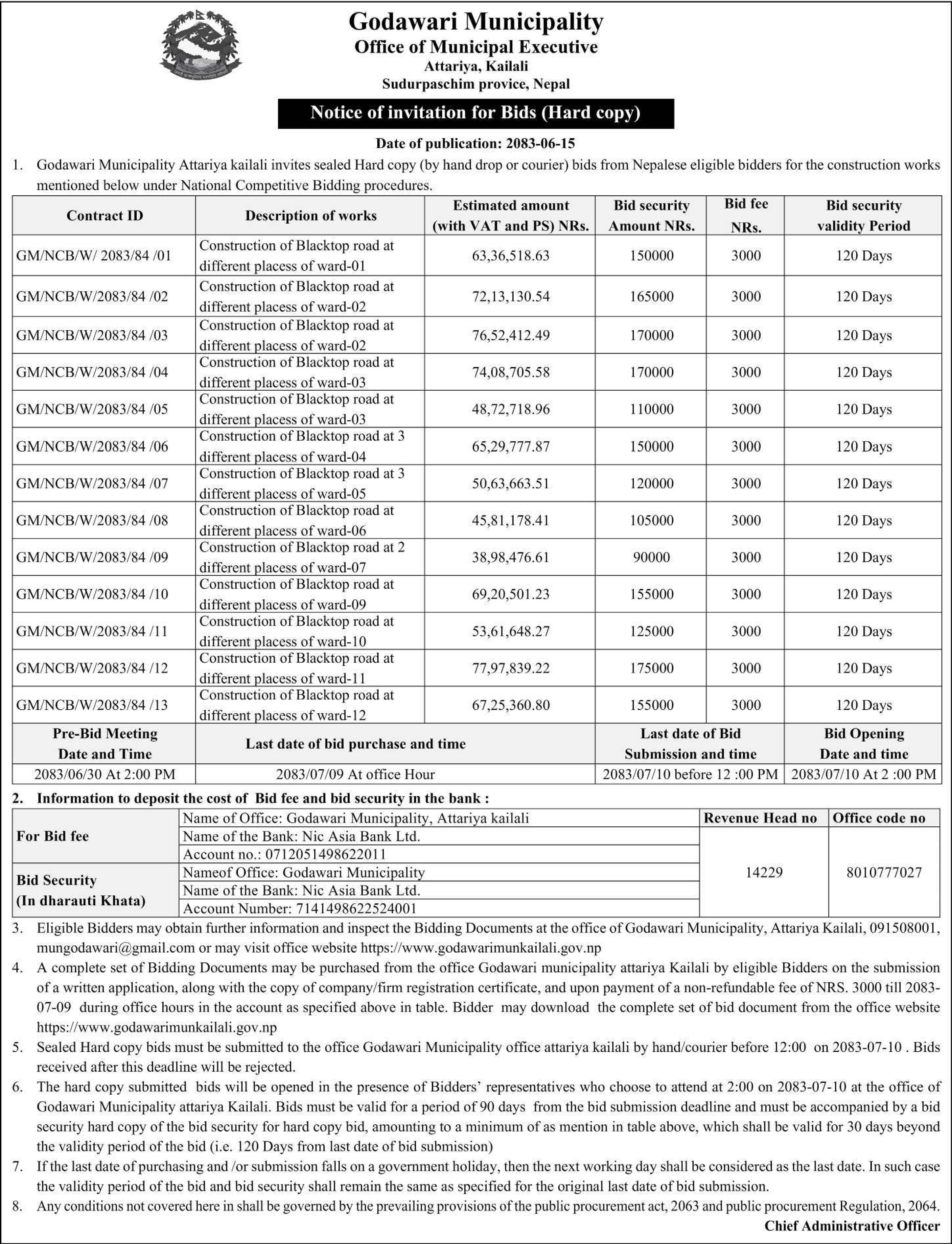 Tender notice as printed in Sourya Dainik, 1 Oct 2026, page 6
